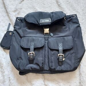 Steve Madden Broo Nylon Backpack Black Silver Hardware Academia Career